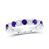 1/2CTW-DIA NKE 1/2CTW-RD-TANZANITE ANNIVERSARY BAND